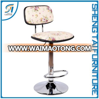 Modern PU leather cover high adjustable bar stool with footrest