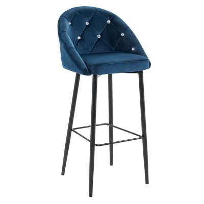 New item velvet bar stool with footrest for bar table  counter