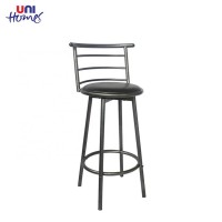 Leather Padded Metal Swivel Counter Stool