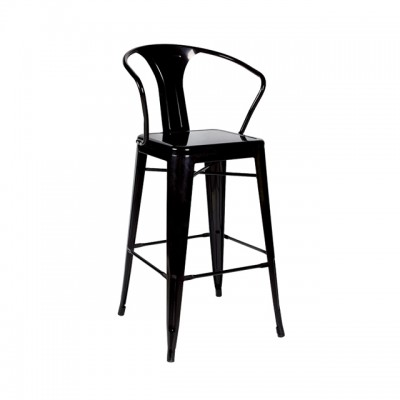 metal frame stackable bar chair with armrest and footrest for bar