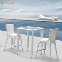 Mr.Dream All weather Commercial 4 Leg Restaurant Outdoor Wicker Bar Stools