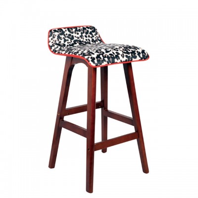 Fashion high PU seat wooden bar stool wholesale