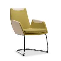 GS-1805C Casual style Fabric Metal Frame hotel Chair with bow-shaped leg