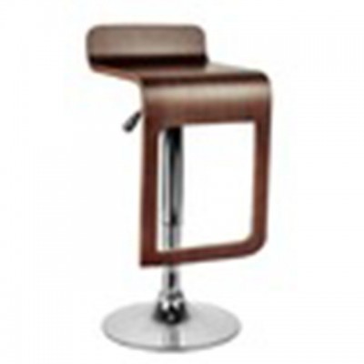 Contracted and Fashionable Design Wooden Seat and Footrest Bar Stool with Metal Base