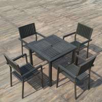 New design outdoor furniture polywood dining table chair with umbrella