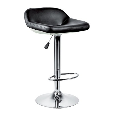 Art and Simple Design Black and White Swivel Bar Stool with Footrest