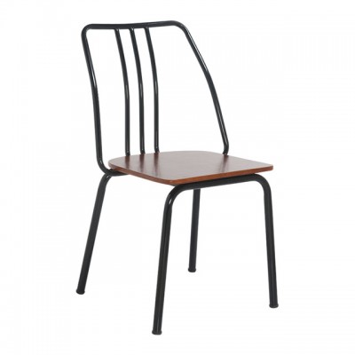 High Quality Wooden Seat Simple Design Beautiful Metal Dinning Chair