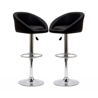 Contemporary PU Leather Adjustable Swivel High stool dining round bar chair