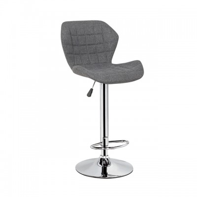 fabric soft seat adjustable bar stool with back rest swivel chrome base bar stool nordic