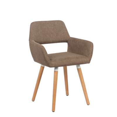 Hollow out design beech legs fabric middle back small dining chair for dining room